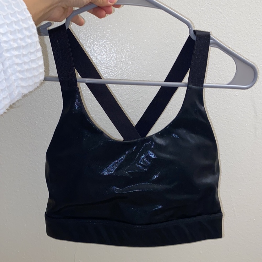 L’URV Black Metallic Sports Bra New